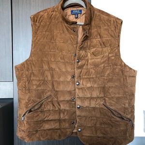 Ralph Lauren Quilted Brown Suede Vest